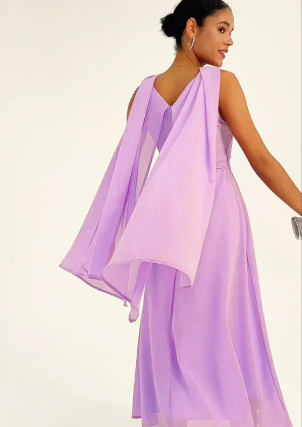 MAXIME | Two-Way Wearable See-Side Chiffon Maxi Dress