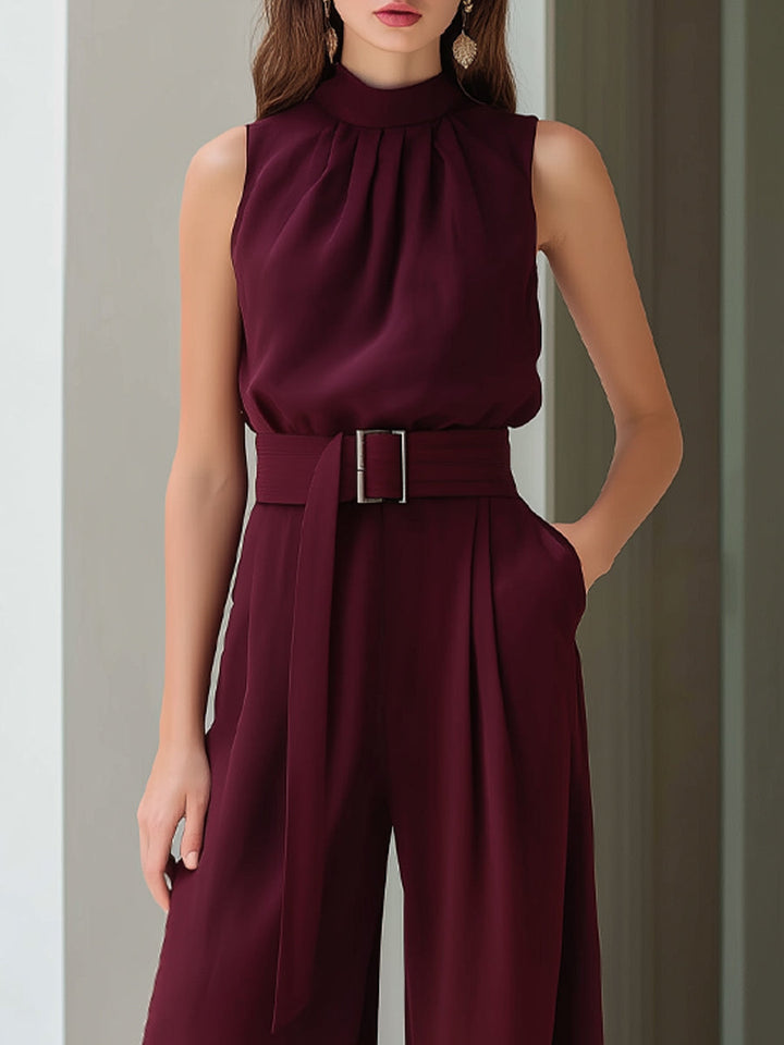 ARABELLA | Elegant High-Waist Belted Wide-Leg Jumpsuit