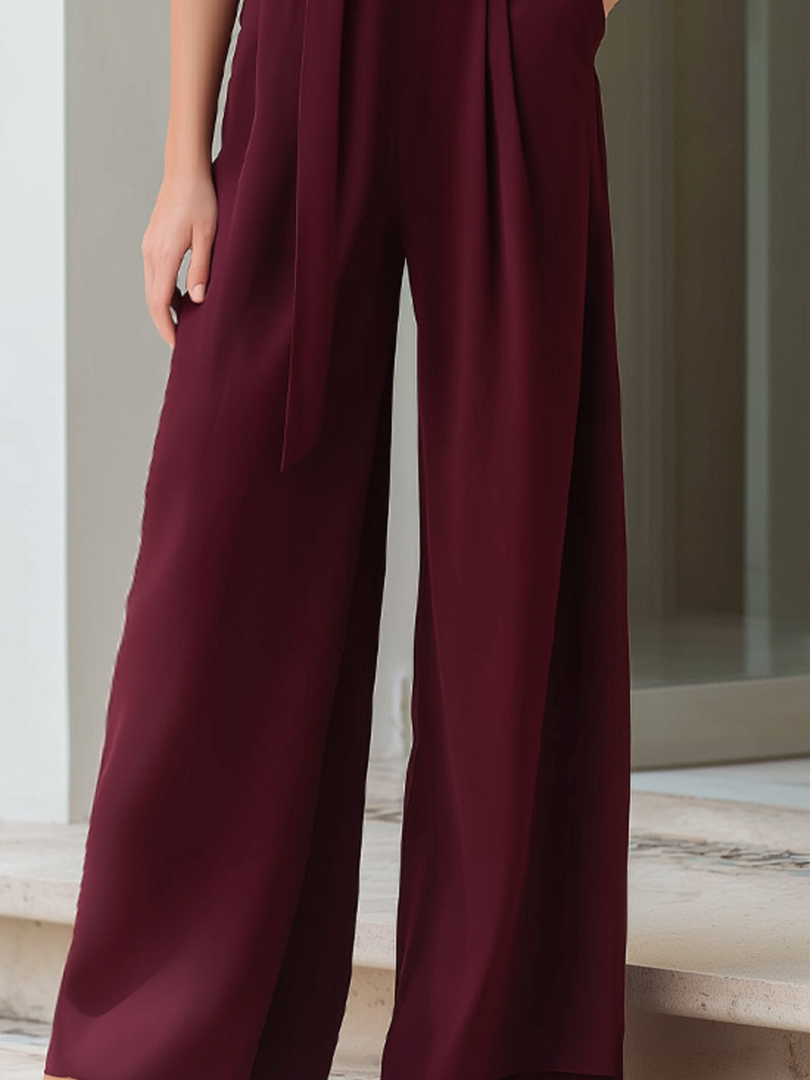 ARABELLA | Elegant High-Waist Belted Wide-Leg Jumpsuit