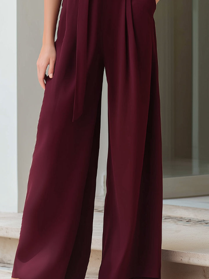 ARABELLA | Elegant High-Waist Belted Wide-Leg Jumpsuit