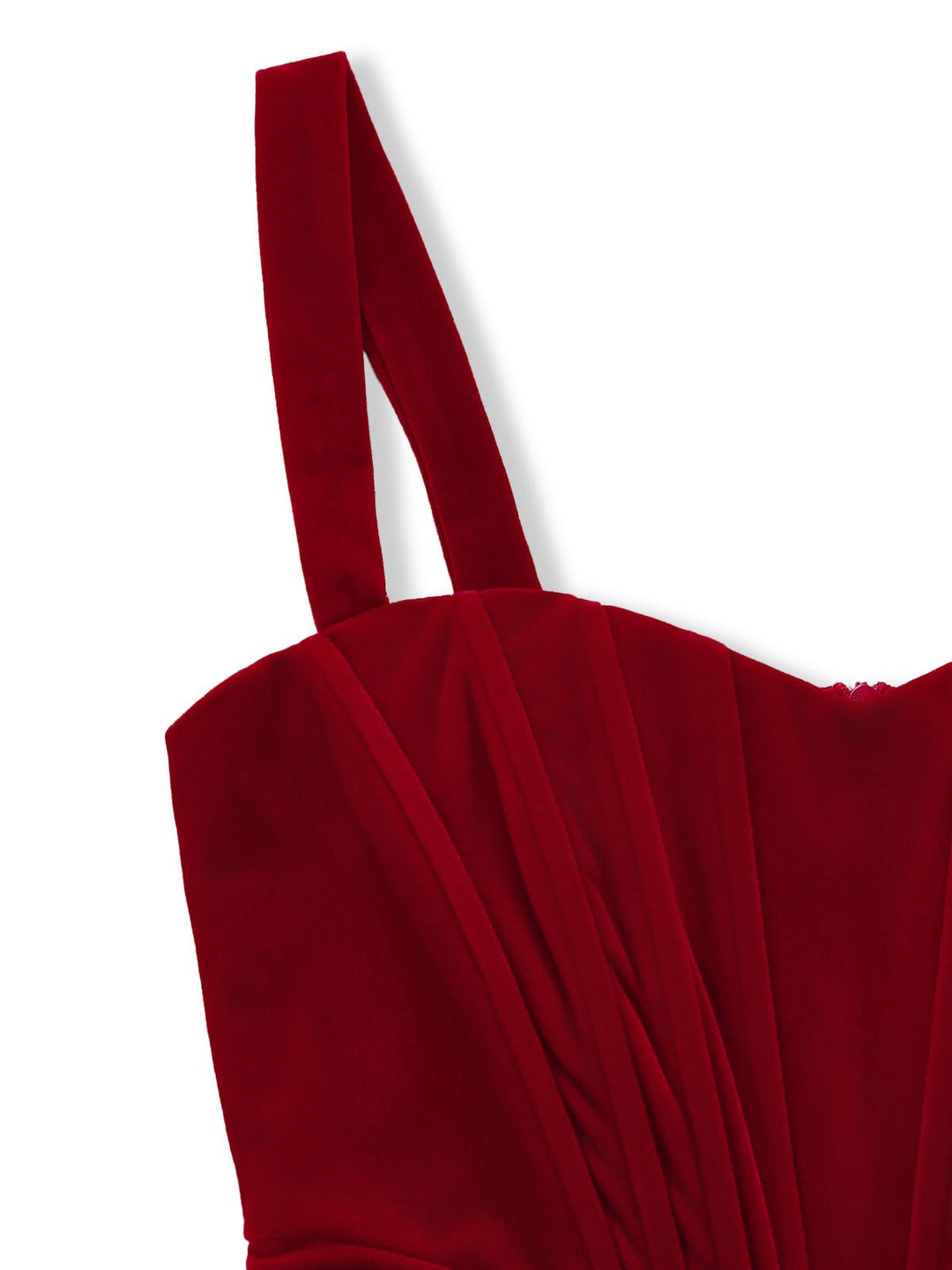 ESMERALDA |  Red 1980s Velvet Corset Ruched Sweetheart Mini Dress