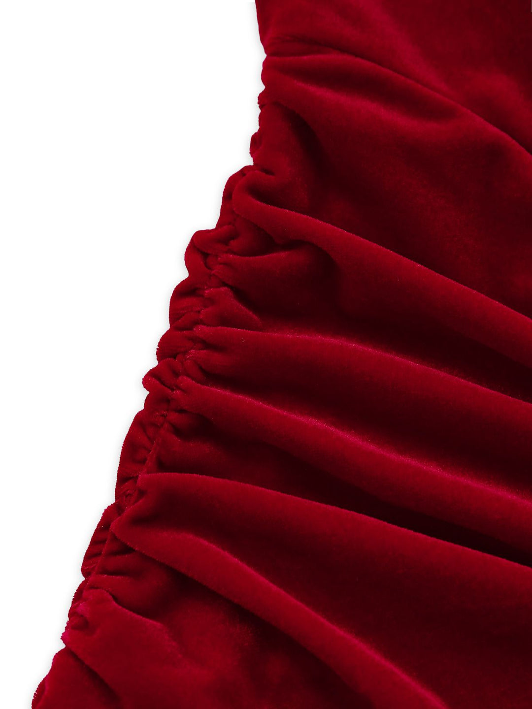 ESMERALDA |  Red 1980s Velvet Corset Ruched Sweetheart Mini Dress