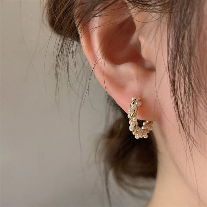 ALEXANDRIA | TWISTED PEARL EARRINGS (PAIR)