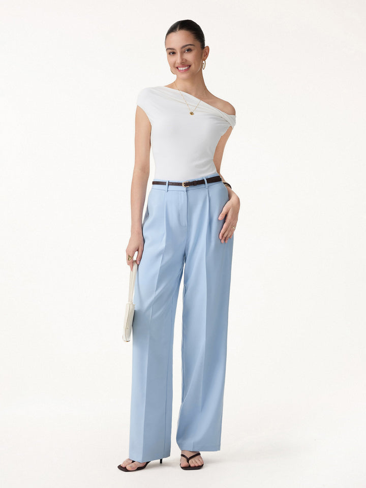 LAUREN | 2Pcs Set Waistcoat with Pockets & Wide Leg Pant