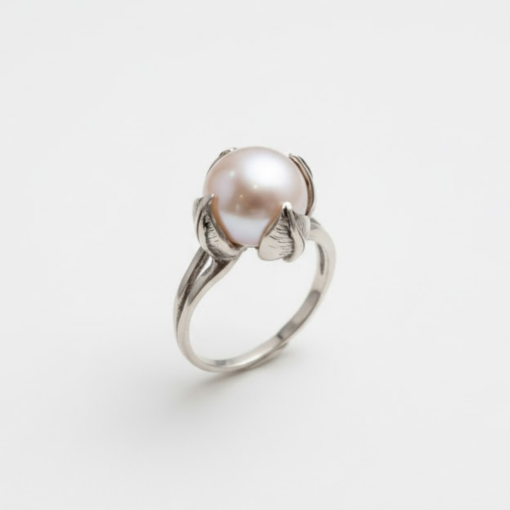 CHARLOTTE | Gold Pearl Ring - Natural Pearl Ring - June Birthstone Ring