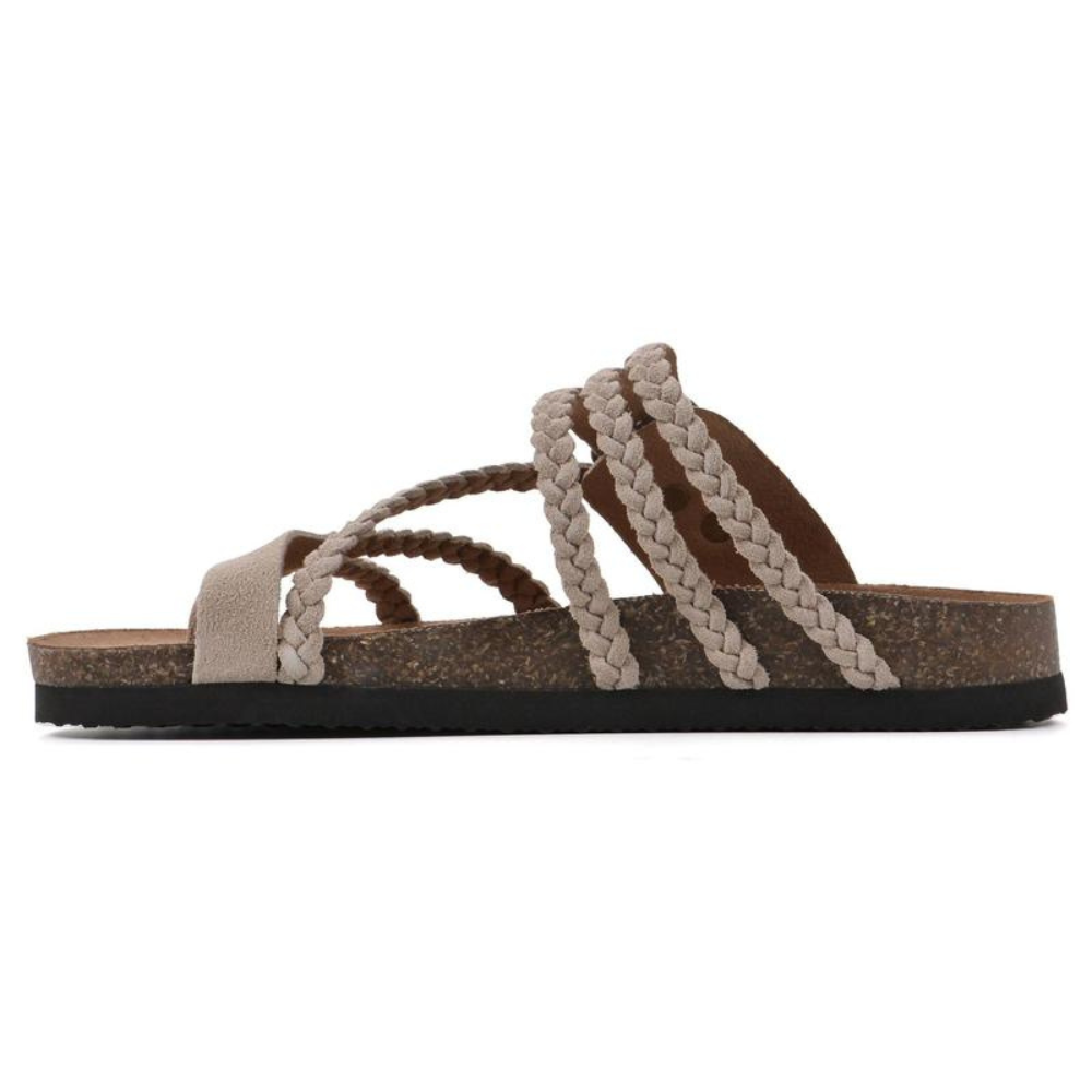 HAYLEY | Braided Cork Sandals
