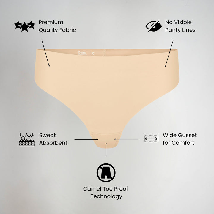 NATASHA | Invisible Camel Toe Thong High Rise