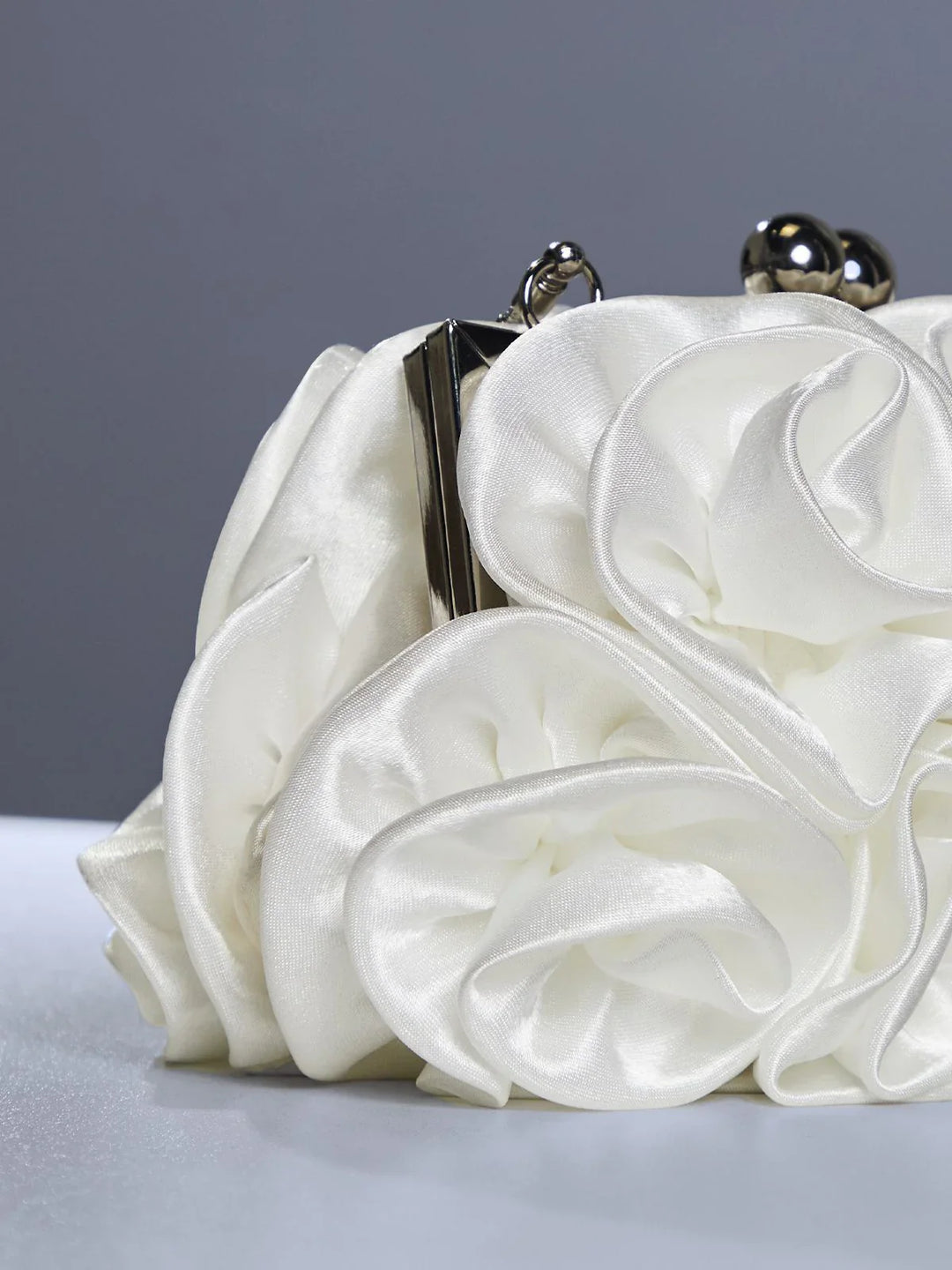 MICHAELA | Mini Floral Couture Bag – White
