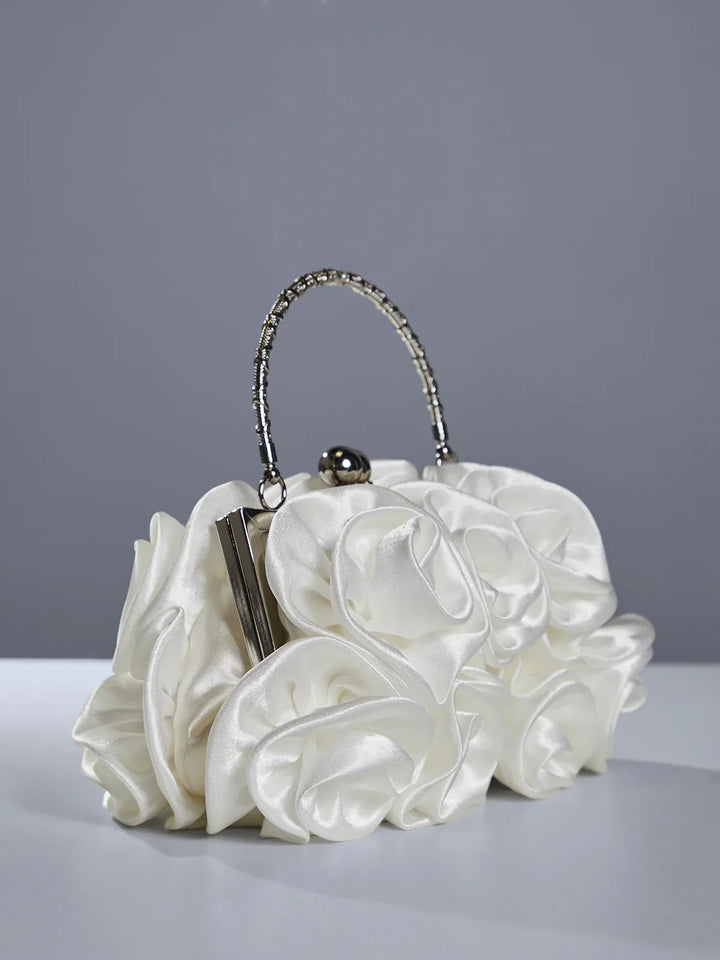MICHAELA | Mini Floral Couture Bag – White