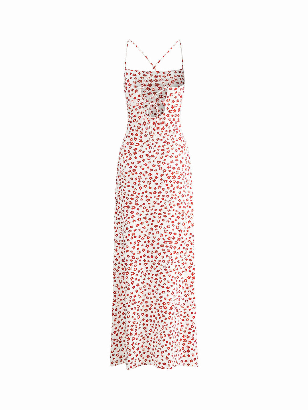 NINA | Strappy Floral Print Crisscross Flowy Long Sundress