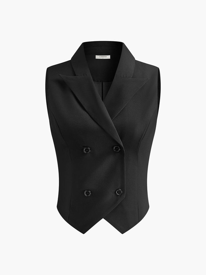 HANA | Suit Waistcoat With Pleated Mini Skirt Set