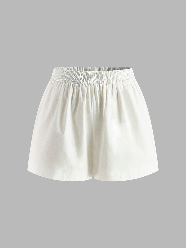 ILIRA | Cotton & Linen Backless Halter Top With Shorts Set