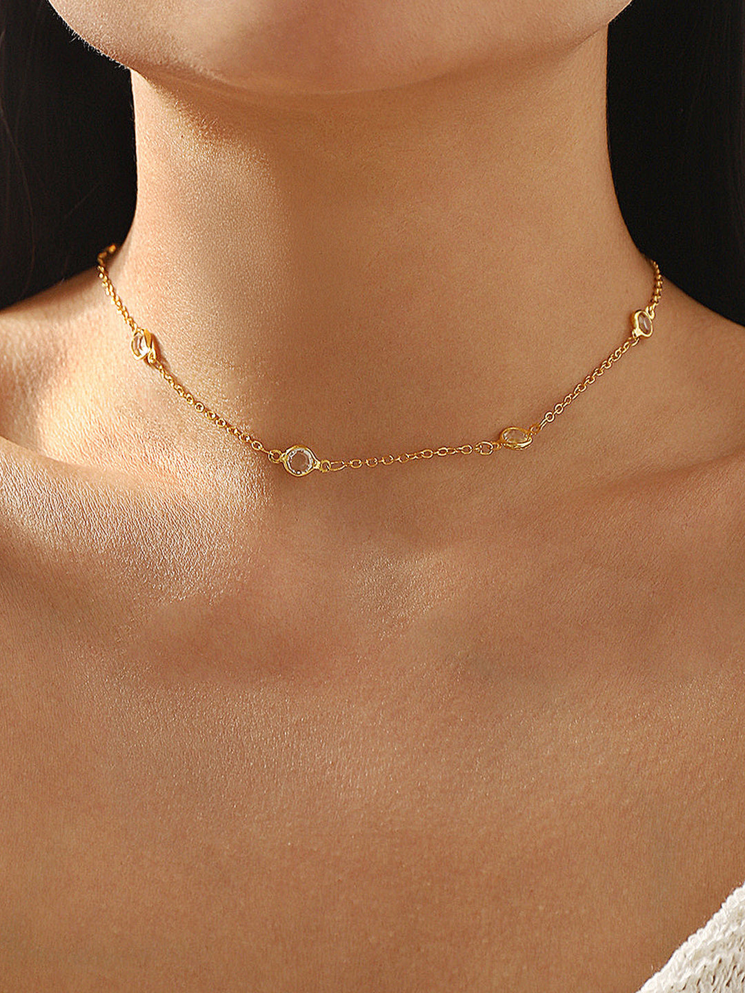 BEATRICE | Pearl Station Lariat Backdrop Necklace