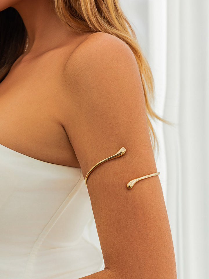 FREYA | Minimalist Teardrop Open Upper Arm Cuff