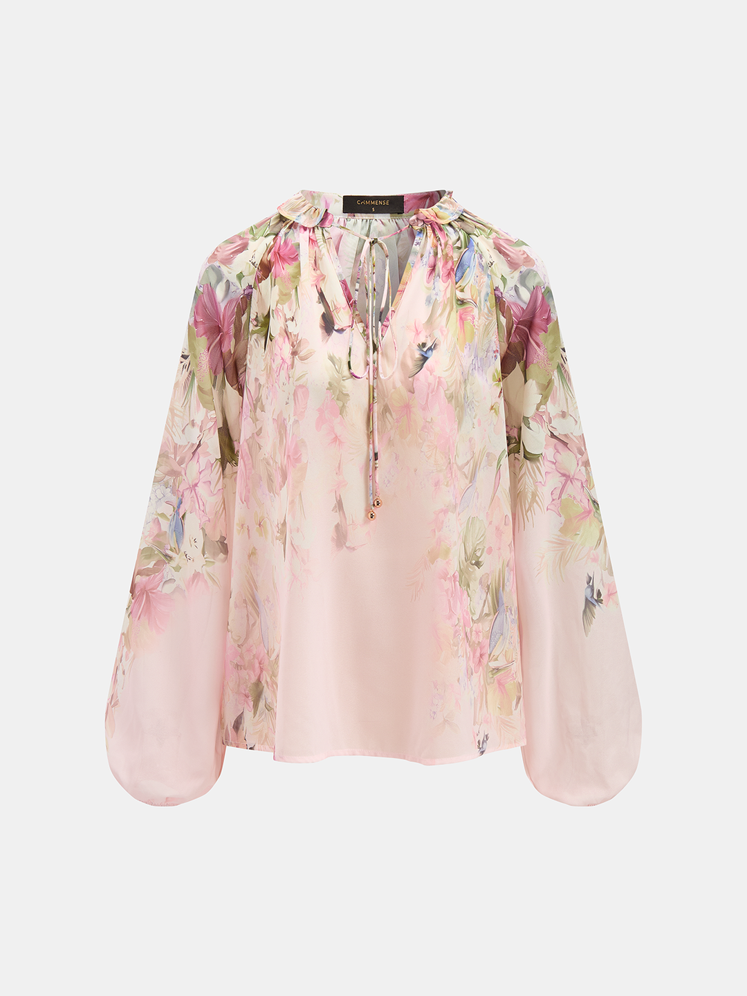 NOURA | Floral Print Blouse & Belted Shorts Set