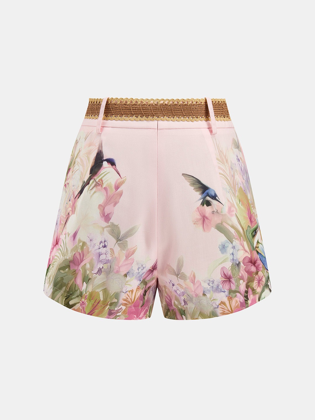 NOURA | Floral Print Blouse & Belted Shorts Set