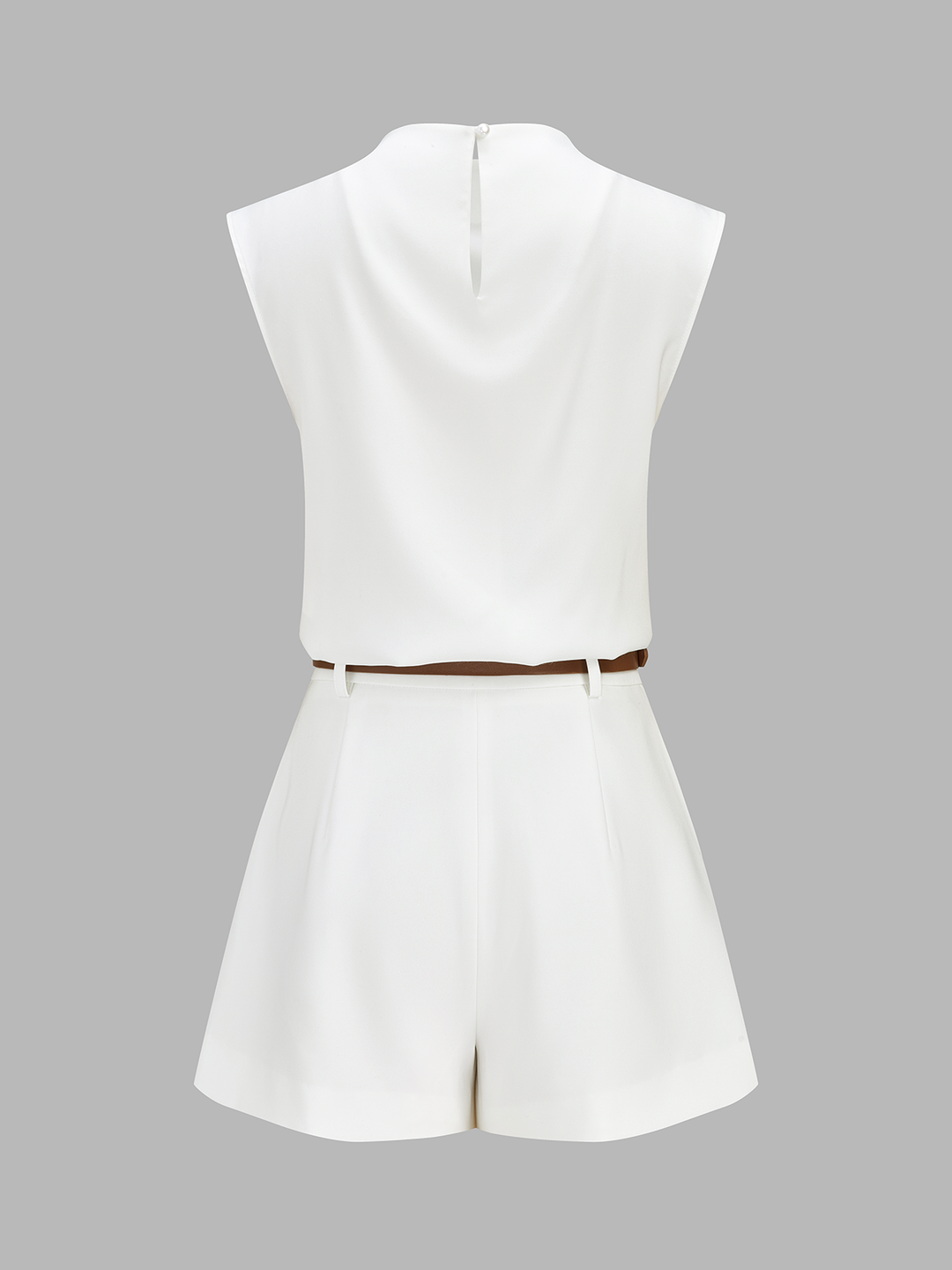 LYDIA | Draped Sleeveless Top & Belted Shorts Set