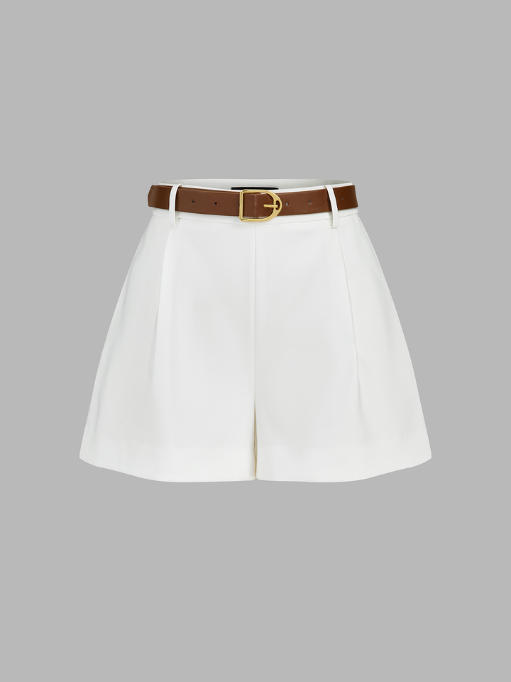 LYDIA | Draped Sleeveless Top & Belted Shorts Set