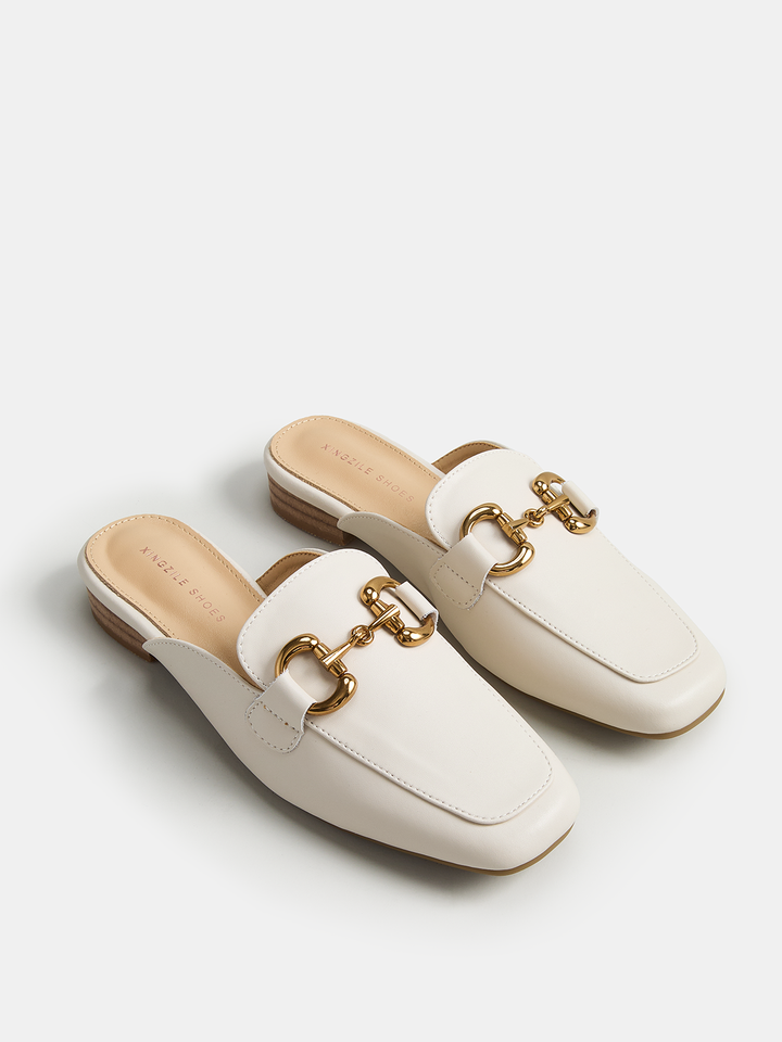 TERRI | Genuine Leather Horsebit Loafer Mules