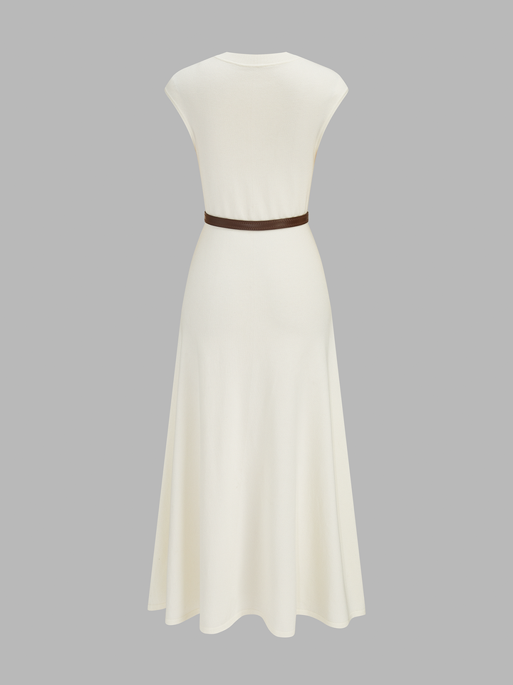 EMMA | Sleeveless Knit Belted Maxi Dress