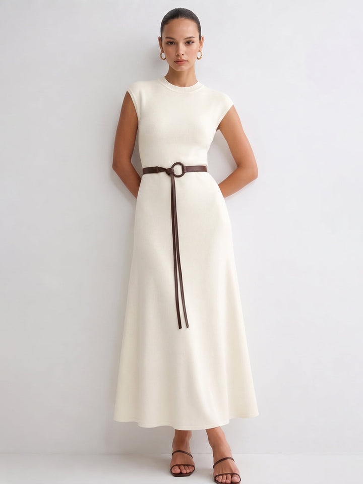 EMMA | Sleeveless Knit Belted Maxi Dress