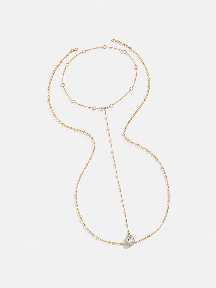 BEATRICE | Pearl Station Lariat Backdrop Necklace