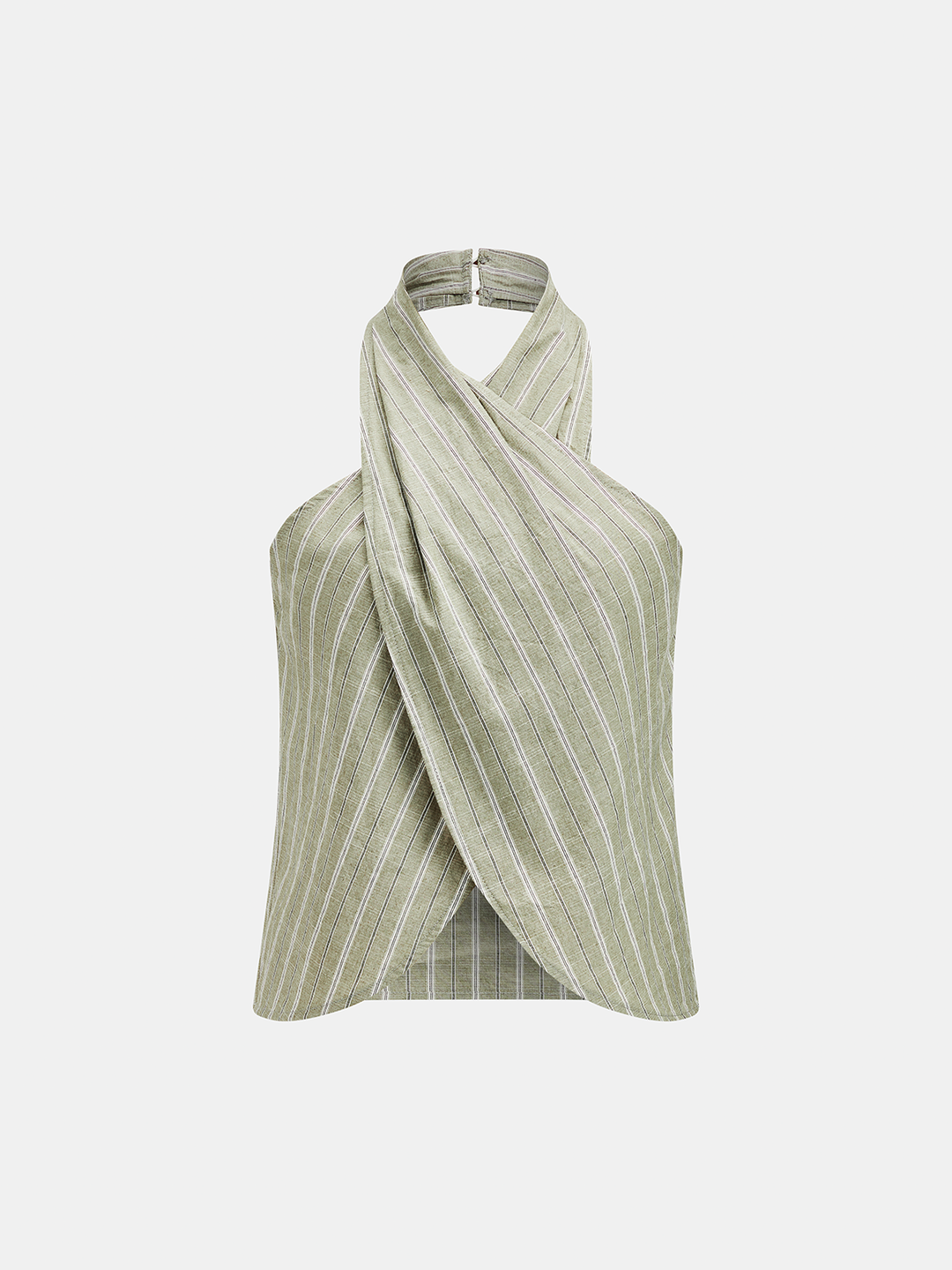 AGAPI | Striped Cotton Linen Halter Top & Pants Set