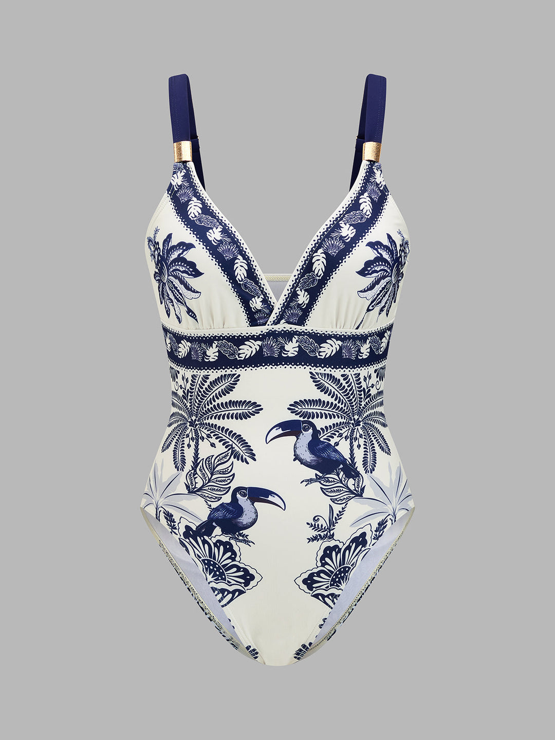 TARA | Tropical Toucan Print One Piece Swimsuit & Sarong Set