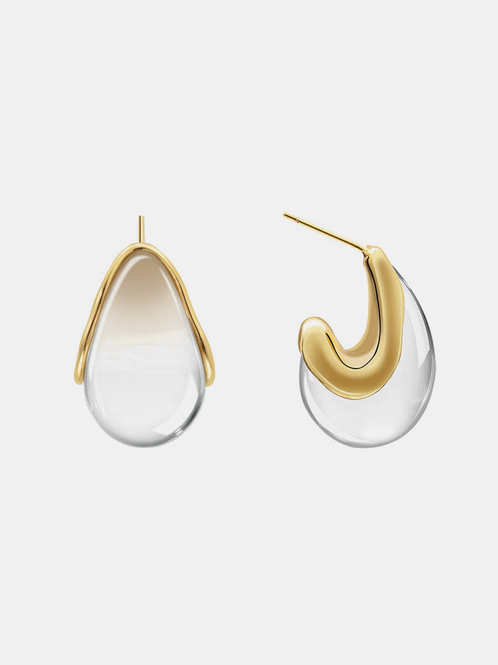 EVANGELIA | Irregular Transparent Resin Stud Earrings