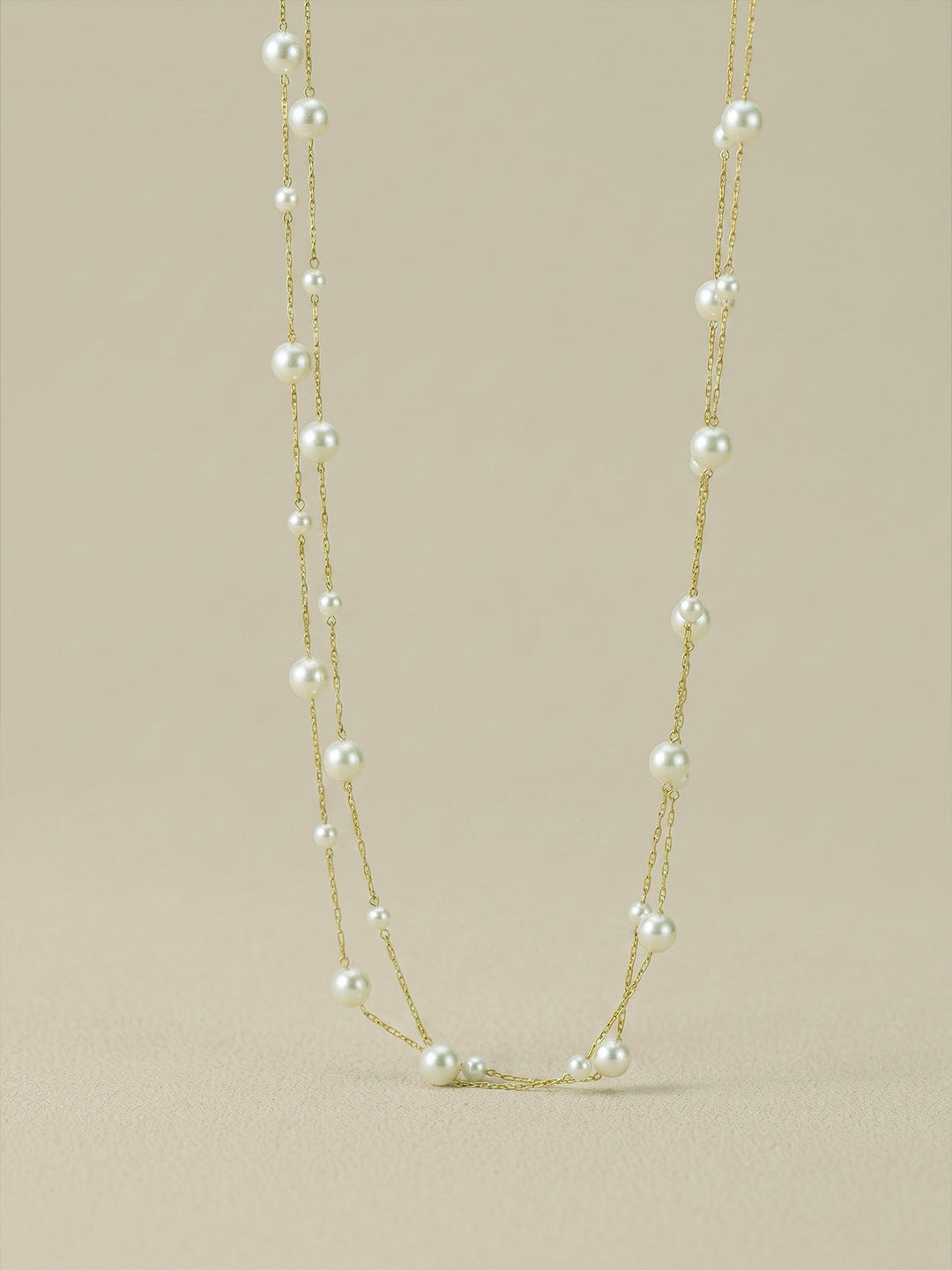 FREYA | Mixed Size Pearl Layered Necklaces