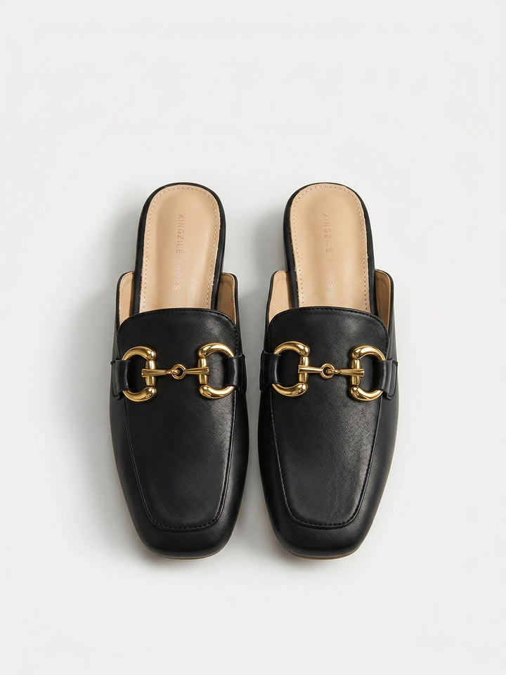TERRI | Genuine Leather Horsebit Loafer Mules