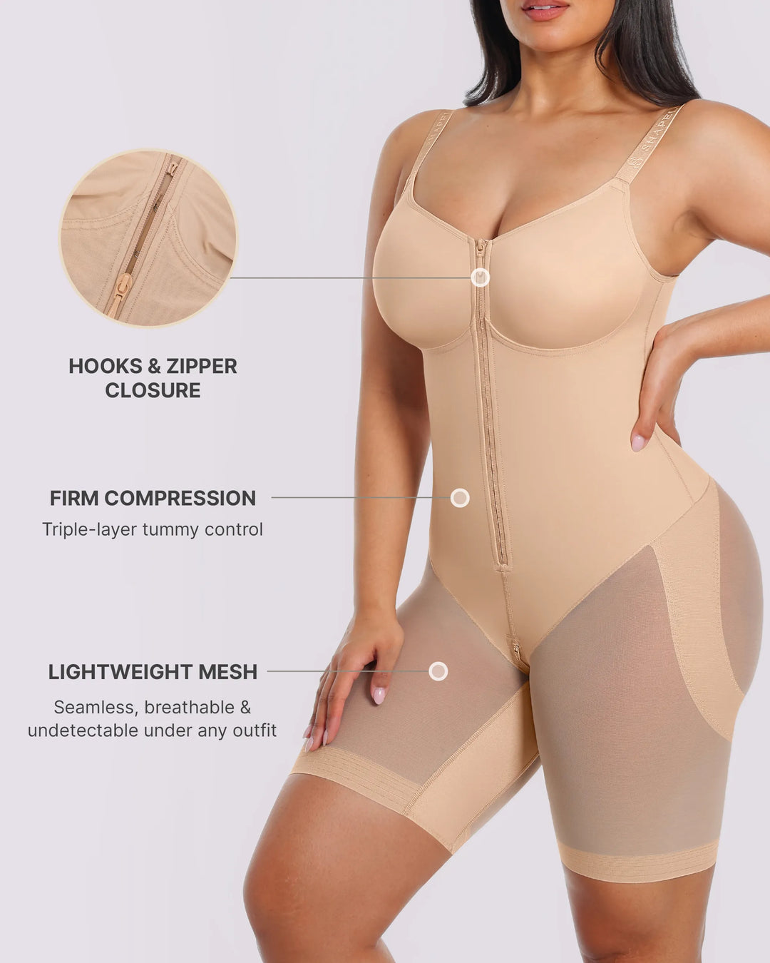 KLARA | Bare Essentials™ AirSlim® Hourglass Full Body Mid Thigh Bodysuit