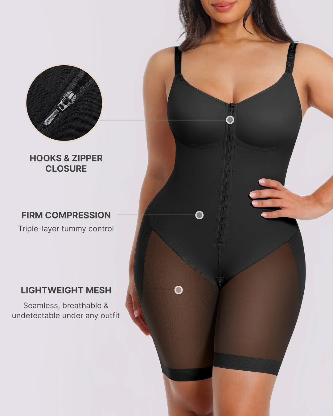 KLARA | Bare Essentials™ AirSlim® Hourglass Full Body Mid Thigh Bodysuit