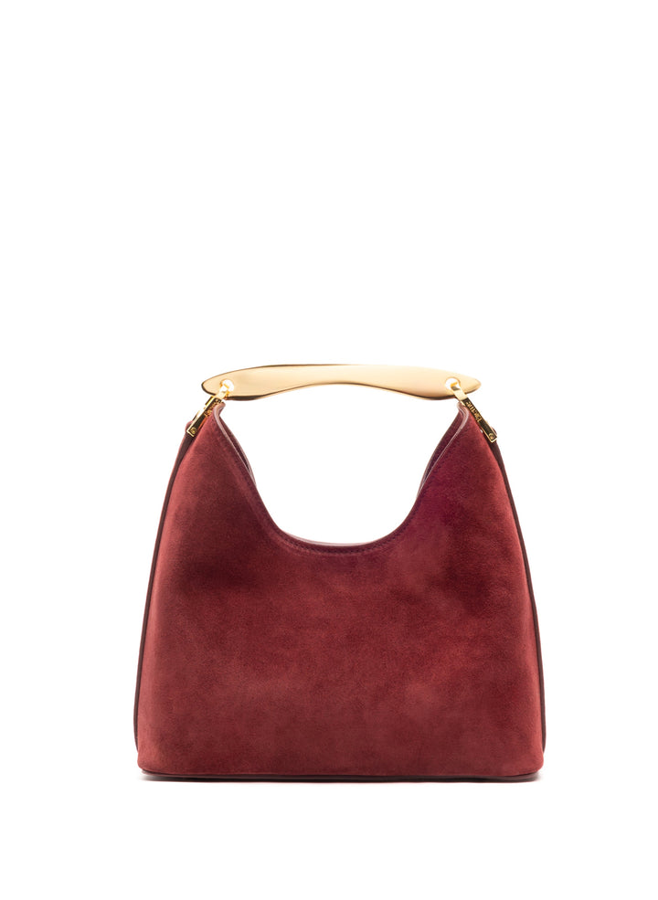Isabella | Small Boomerang Suede Burgundy