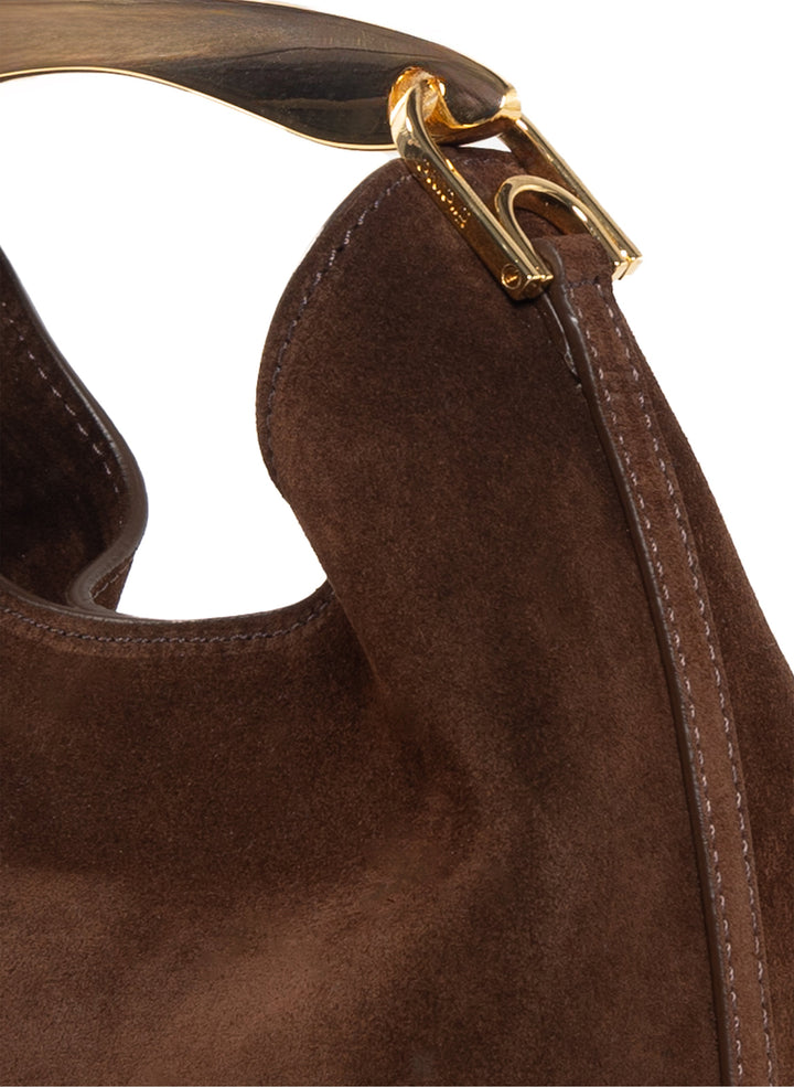 Isabella | Small Boomerang Suede Brownie