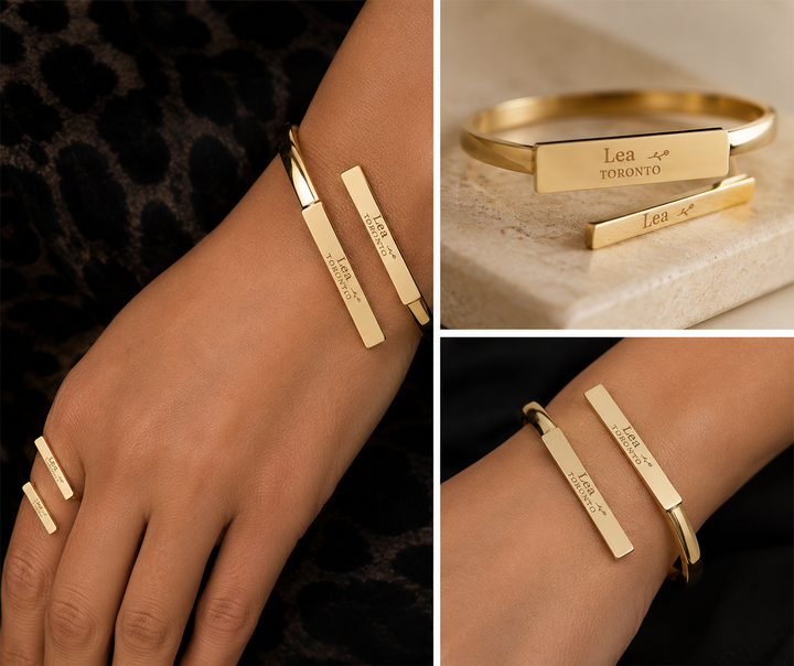 KATARA | Geometric Golden Ring & Bracelet Set