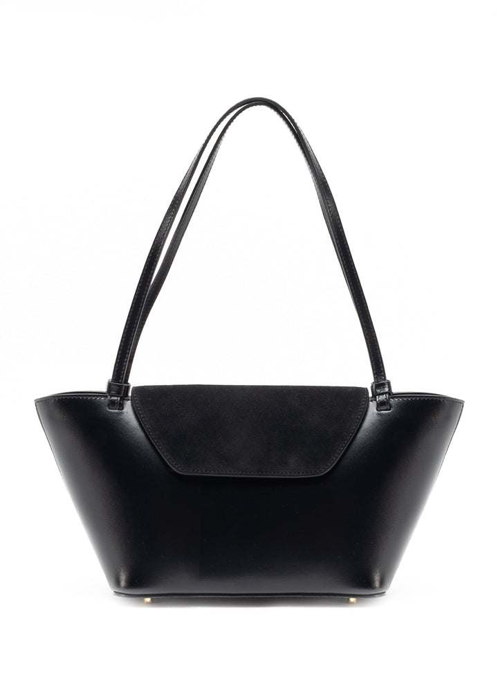NORA | Courrier Tote Wildleder/Leder Schwarz