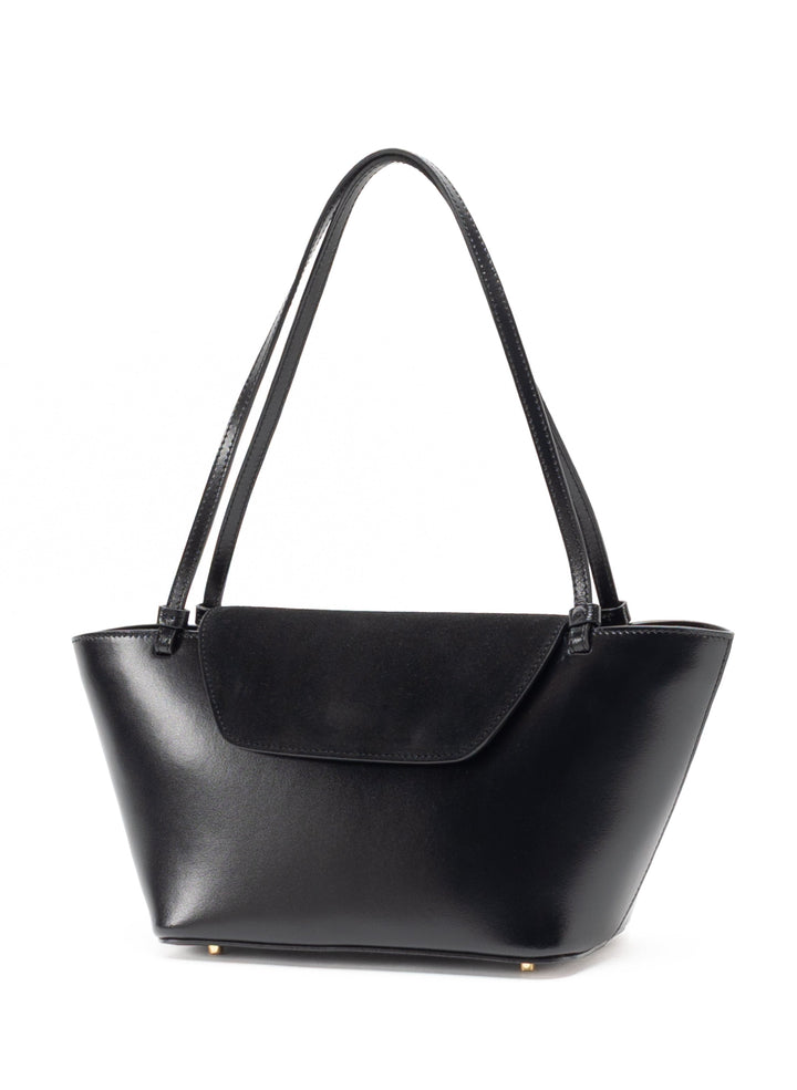 NORA | Courrier Tote Wildleder/Leder Schwarz