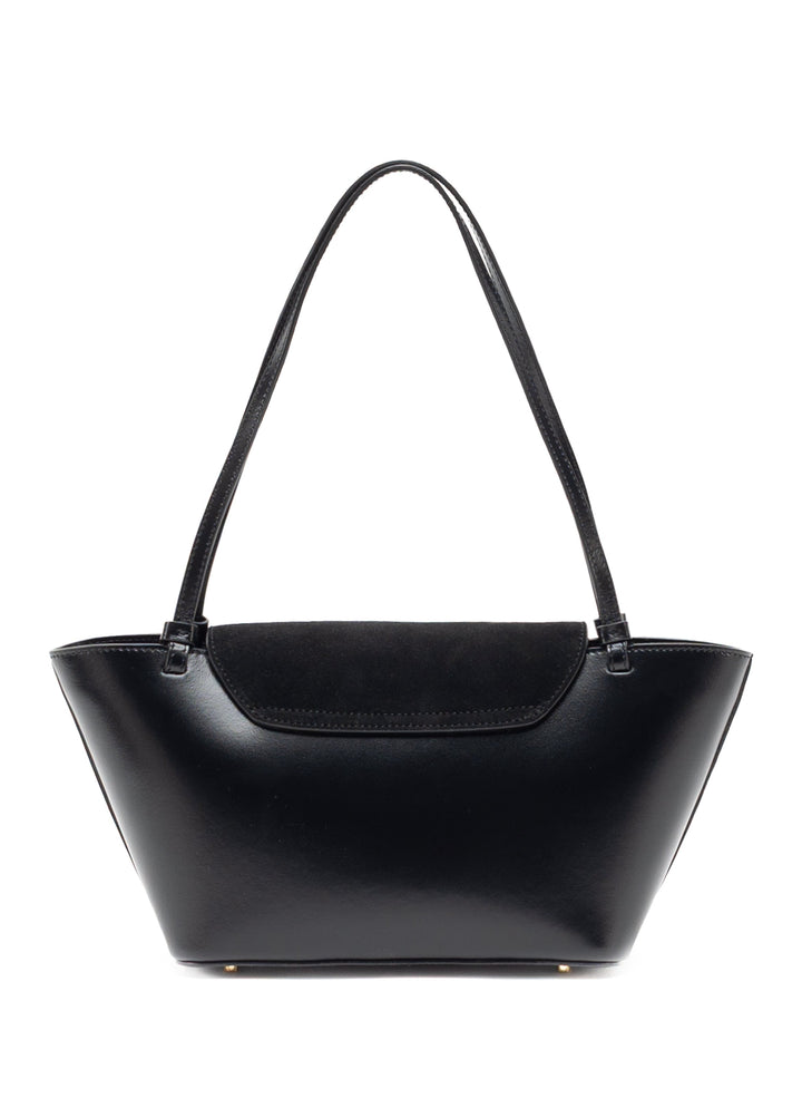 NORA | Courrier Tote Wildleder/Leder Schwarz