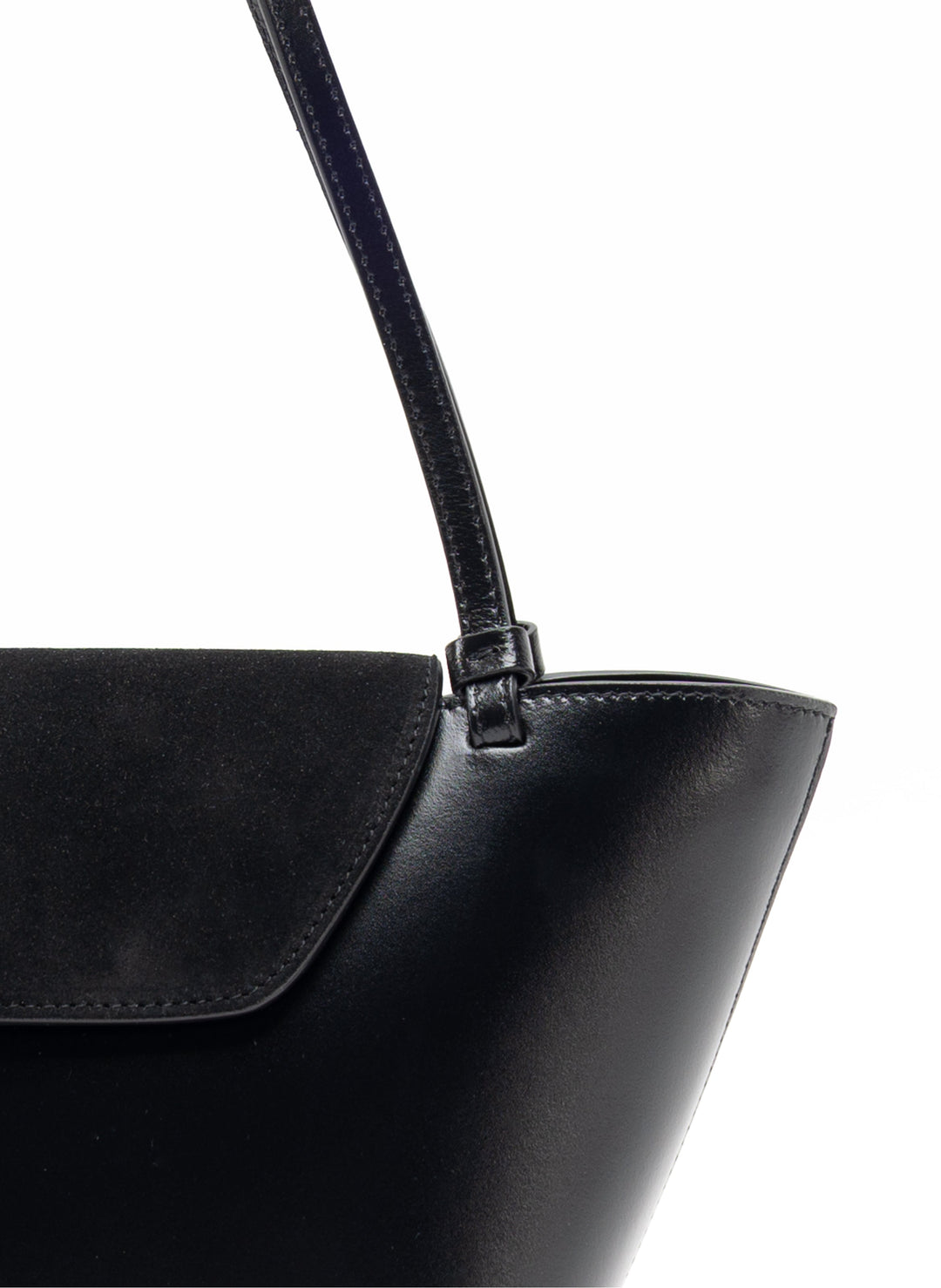 NORA | Courrier Tote Wildleder/Leder Schwarz