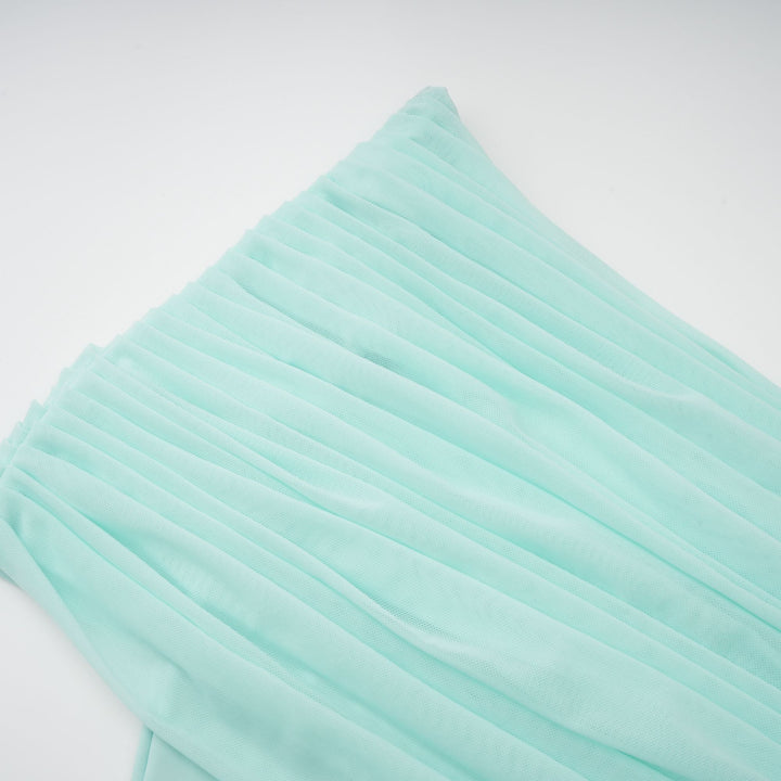 LUNA | Green Asymmetrical Gathered Maxi Dress