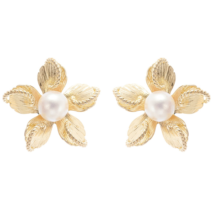 KHATLEEN | Jeanne floral faux-pearl stud earrings