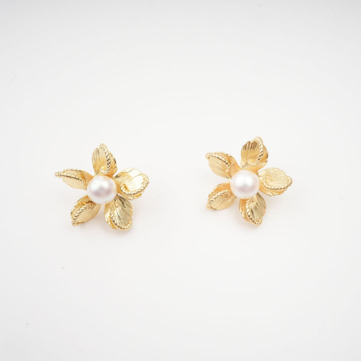 KHATLEEN | Jeanne floral faux-pearl stud earrings