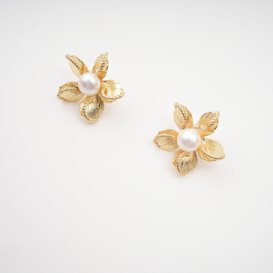 KHATLEEN | Jeanne floral faux-pearl stud earrings