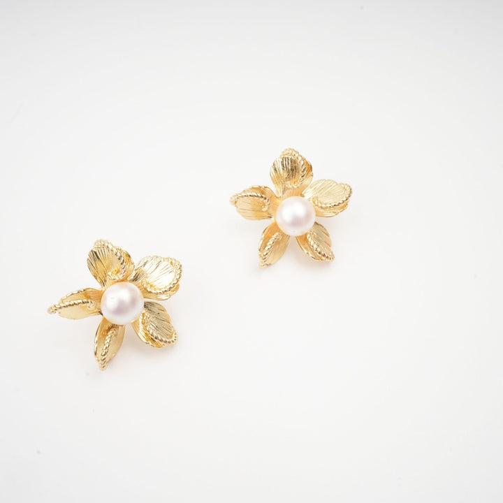 KHATLEEN | Jeanne floral faux-pearl stud earrings