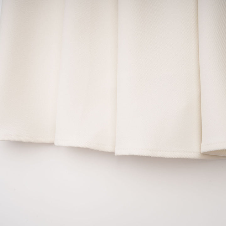 MIA| White Faux Pearl Jacket & Pleated Skirt Set