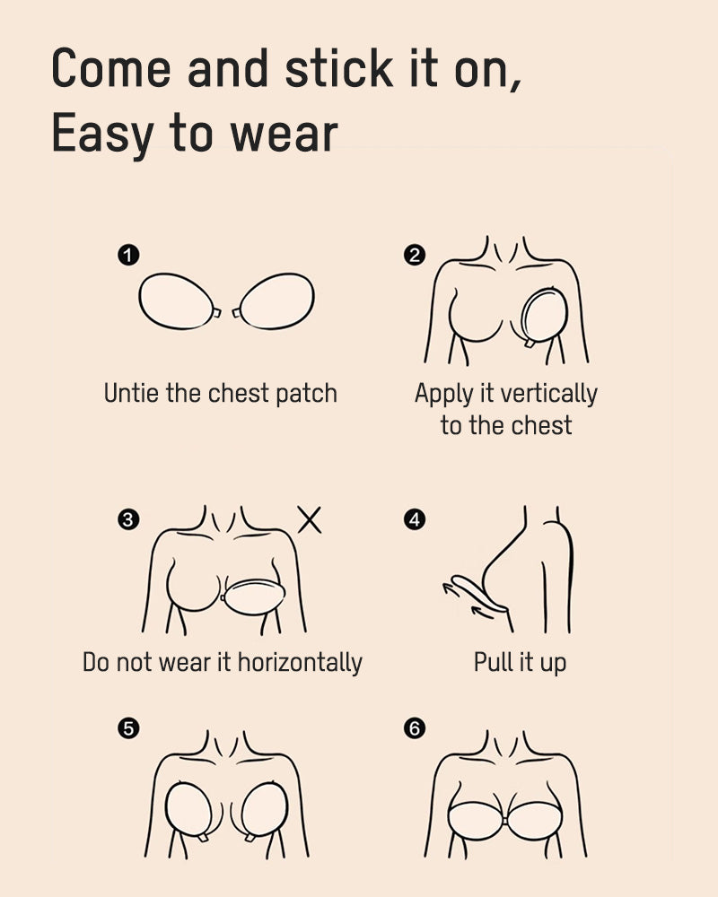 ERIKA | Front Closure Adhesive Invisible Push-Up Bra(2 Pairs)