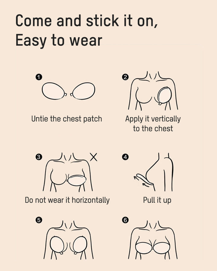 ERIKA | Front Closure Adhesive Invisible Push-Up Bra(2 Pairs)