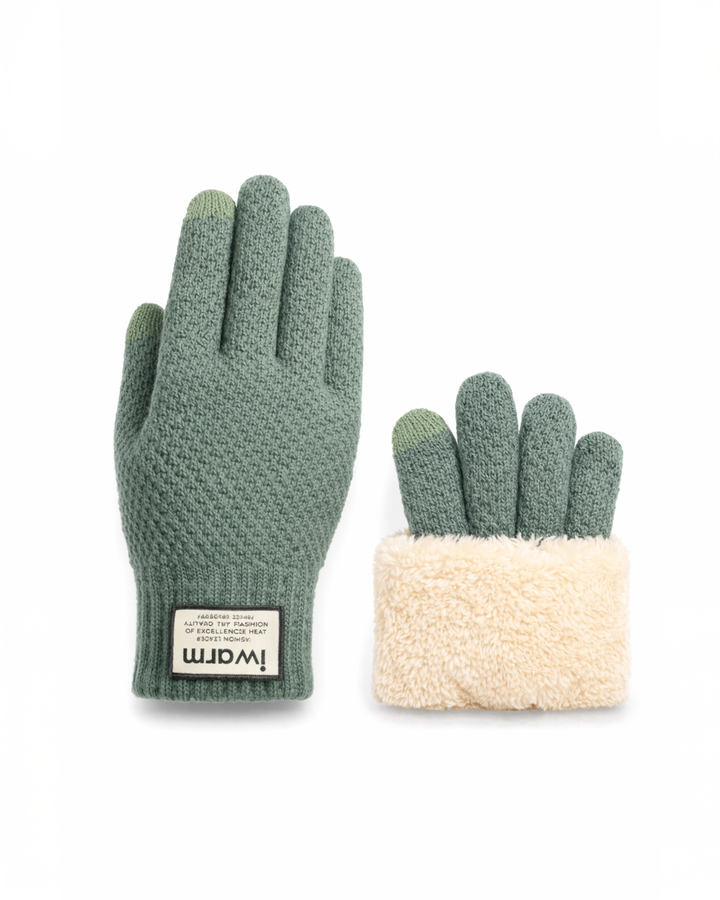 SABRIN | Thermal Wool Gloves – Fleece-Lined, Touchscreen Fingers