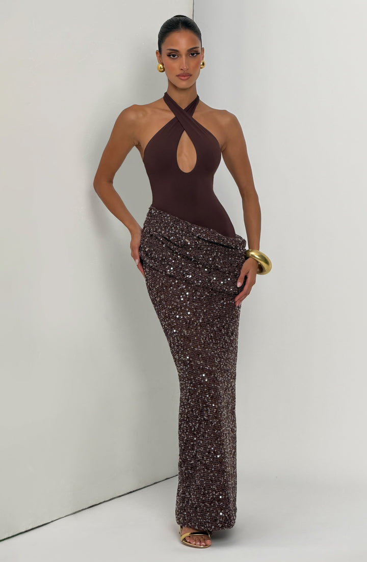 XIMENA | Maxi Dress - Plum Brown